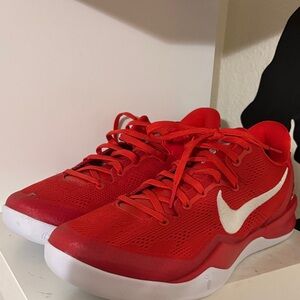 Nike Kobe Red Mesh Training Shoes with White Swoosh